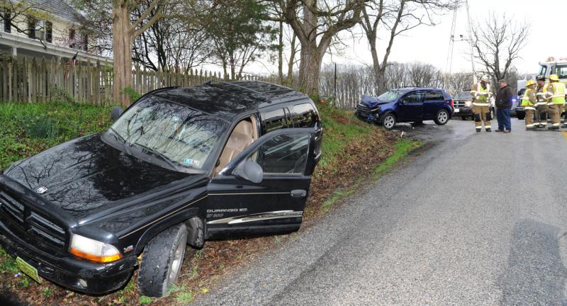 On Monday, April 4, 3:22 p.m., two vehicles collided at the intersection of Ridge Road and Kralltown Road in Washington Township.  One person was taken to an area hospital.  Wellsville Fire Company, fire police, Dillsburg Ambulances and Pa. State Police were on the scene.
