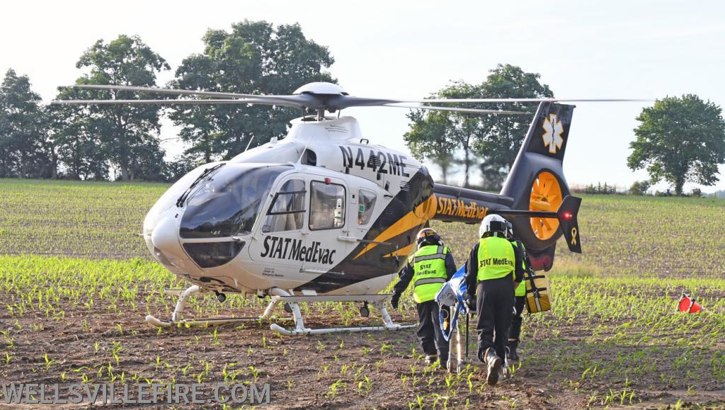 Early Wednesday morning a crash with entrapment near the intersection of Kralltown Road and Ridge Road, Washington Township.  Driver was flown by State MedEvac to an area hospital.  Wellsville Fire Company and fire police, Gelsinger EMS and Pa. State Police were on the scene.