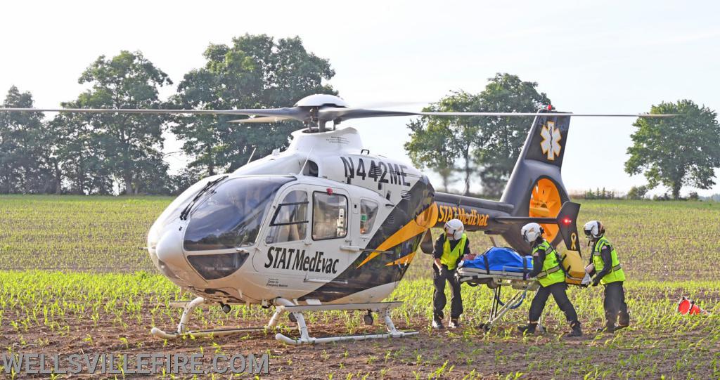 Early Wednesday morning a crash with entrapment near the intersection of Kralltown Road and Ridge Road, Washington Township.  Driver was flown by State MedEvac to an area hospital.  Wellsville Fire Company and fire police, Gelsinger EMS and Pa. State Police were on the scene.