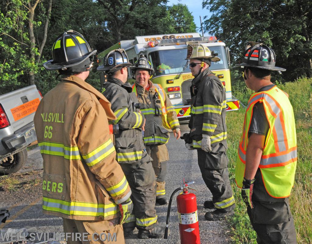 Early Wednesday morning a crash with entrapment near the intersection of Kralltown Road and Ridge Road, Washington Township.  Driver was flown by State MedEvac to an area hospital.  Wellsville Fire Company and fire police, Gelsinger EMS and Pa. State Police were on the scene.