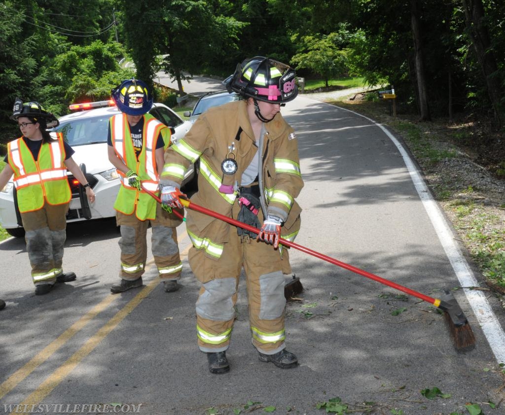 Car into tree on Lisburn Road on Monday, June 25.  photos by Curt Werner