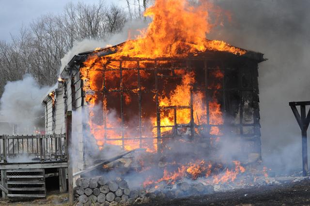 Mobile Home Fire, second alarm, Mt Zion Road, Warrington Township.  photo by Curt Werner