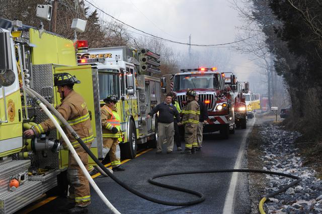 Mobile Home Fire, second alarm, Mt Zion Road, Warrington Township.  photo by Curt Werner