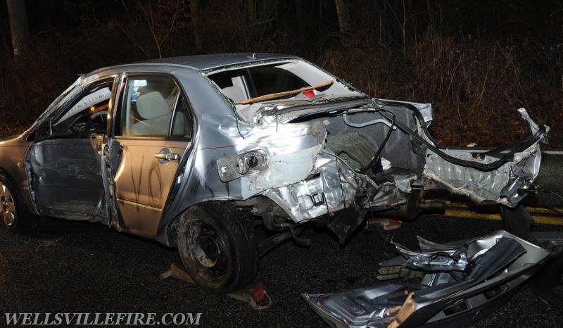 Vehicle into telephone pole on Monday, December 26 in Warrington Township.  photo by curt werner