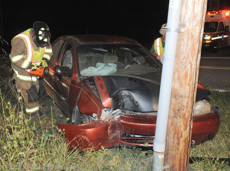 On Thursday, September 22, 8:32 p.m., a driver lost control and hit a telephone pole in the 1700 block of Pintetown Road, Warrington Township.  Wellsville Fire Company, fire police and the Pa. State Police were on the scene.

