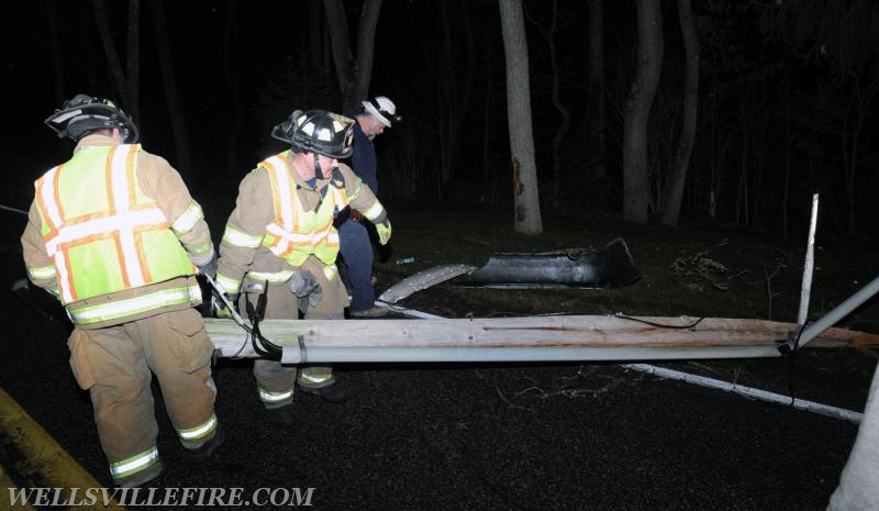 Vehicle into telephone pole on Monday, December 26 in Warrington Township.  photo by curt werner