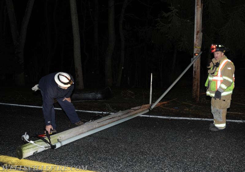 Vehicle into telephone pole on Monday, December 26 in Warrington Township.  photo by curt werner