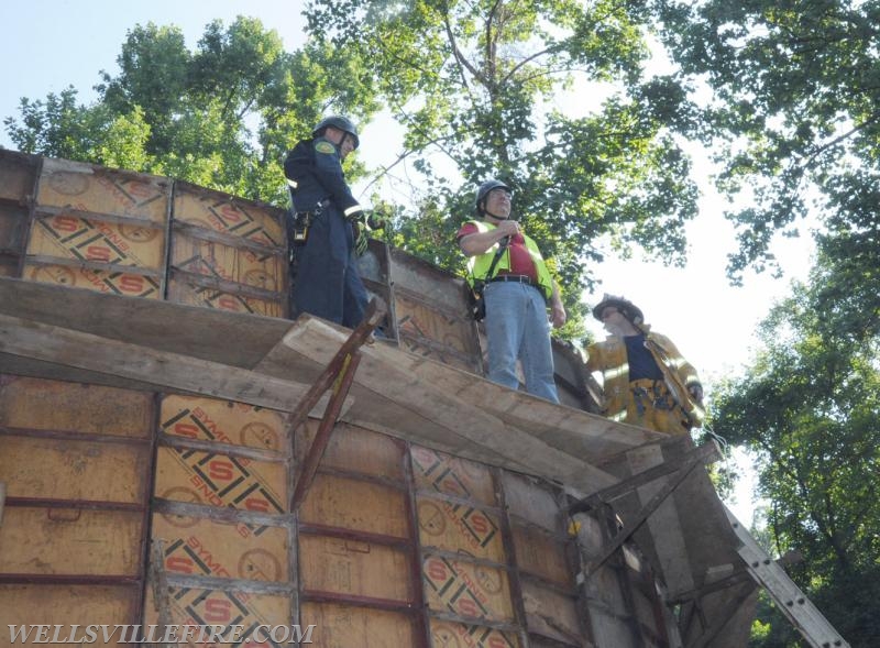 7/21/17 Friday:  Waste water tank rescue at Ski Roundtop.  photos by curt werner