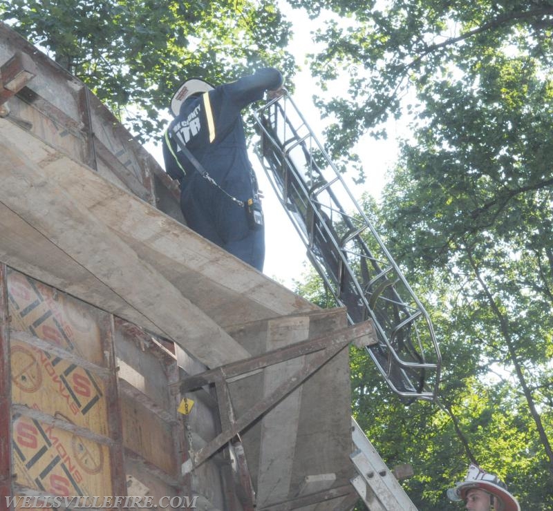 7/21/17 Friday:  Waste water tank rescue at Ski Roundtop.  photos by curt werner