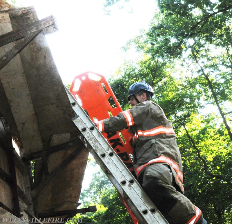 7/21/17 Friday:  Waste water tank rescue at Ski Roundtop.  photos by curt werner