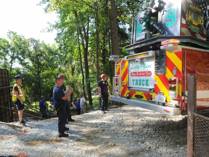 7/21/17 Friday:  Waste water tank rescue at Ski Roundtop.  photos by curt werner