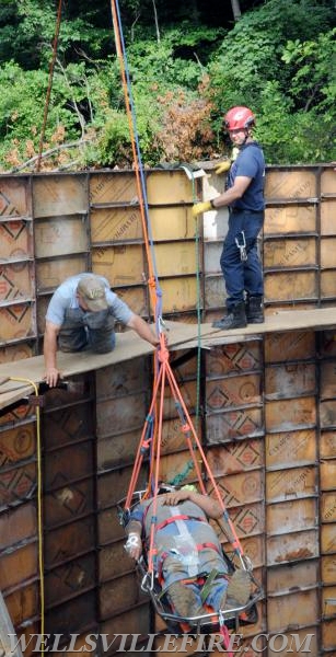 7/21/17 Friday:  Waste water tank rescue at Ski Roundtop.  photos by curt werner