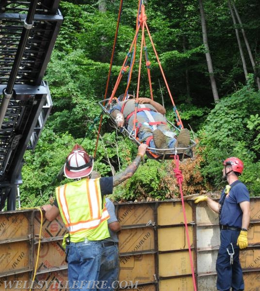 7/21/17 Friday:  Waste water tank rescue at Ski Roundtop.  photos by curt werner