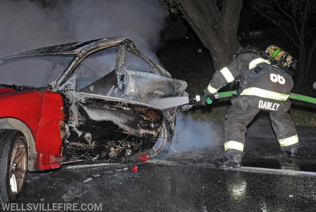 On Thursday, November 1, a three vehicle accident occurred in the six hundred block of Old York Road, Warrington Township.  One of the vehicles caught fire after impact.  Wellsville Fire Company quick response  put out the fire.  Fire police, EMS and Pa. State Police were also on the scene.  Injured were taken to local hospital. photos by curt werner
