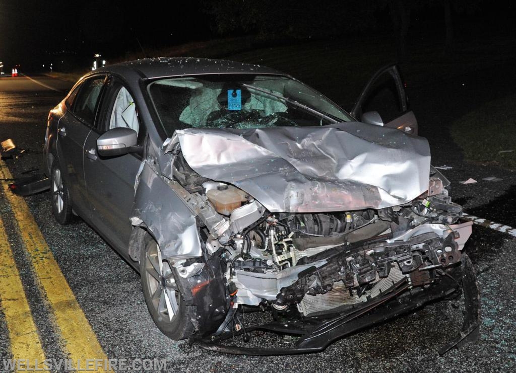 On Thursday, November 1, a three vehicle accident occurred in the six hundred block of Old York Road, Warrington Township.  One of the vehicles caught fire after impact.  Wellsville Fire Company quick response  put out the fire.  Fire police, EMS and Pa. State Police were also on the scene.  Injured were taken to local hospital. photos by curt werner
