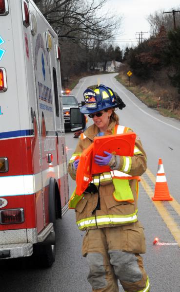 1/10/16 - 2 Vehicle MVA no injuries on Rosstown Rd Warrington Twp.  Sunny conditions.  photos by curt werner 