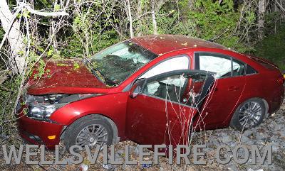 Vehicle into tree, Monday May 11, in the Eighty eight hundred block of Carlisle Road, Warrington, Township.  Wellsville Fire Company and fire police, Geisinger EMS and Pa. State Police on the scene.  photos by curt werner

