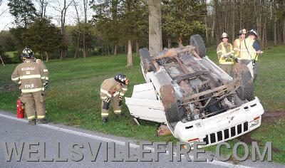 May 4, rollover on Wellsville Road, Washington Township. No injuries.  photos by curt werner