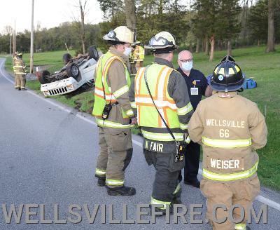 May 4, rollover on Wellsville Road, Washington Township. No injuries.  photos by curt werner