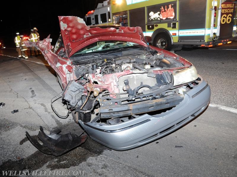 Saturday, March 31, car into telephone pole, following car hit down wires on Old York Road.  One to hospital.  photos by curt werner