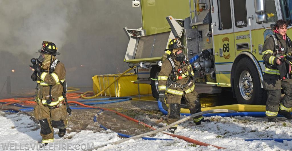 On Wednesday, January 8, 2020, a garage fire in the eight hundred block of Wellsville Road, Washington Township.  photos by curt werner