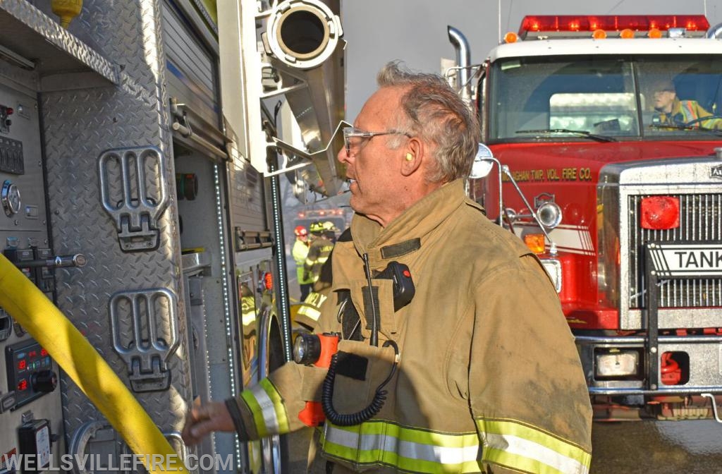 On Wednesday, January 8, 2020, a garage fire in the eight hundred block of Wellsville Road, Washington Township.  photos by curt werner