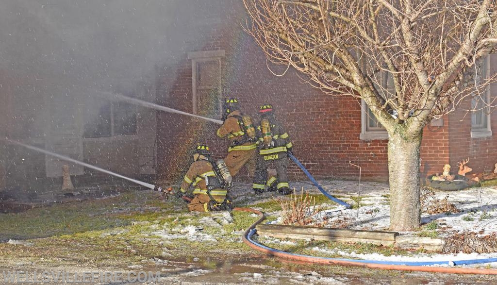 On Wednesday, January 8, 2020, a garage fire in the eight hundred block of Wellsville Road, Washington Township.  photos by curt werner