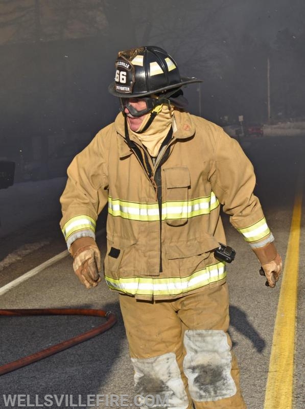 On Wednesday, January 8, 2020, a garage fire in the eight hundred block of Wellsville Road, Washington Township.  photos by curt werner