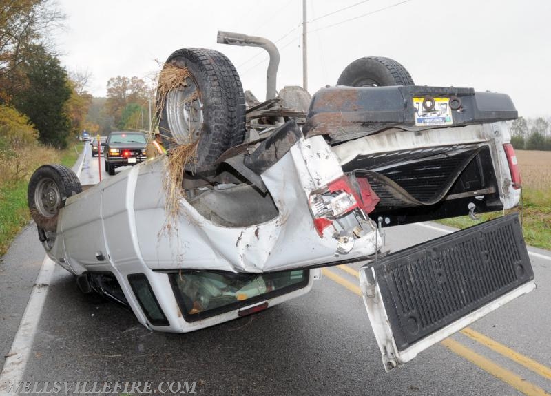 10/29/17 rollover on Wellsville Road, Warrington Township.  photos by curt werner
