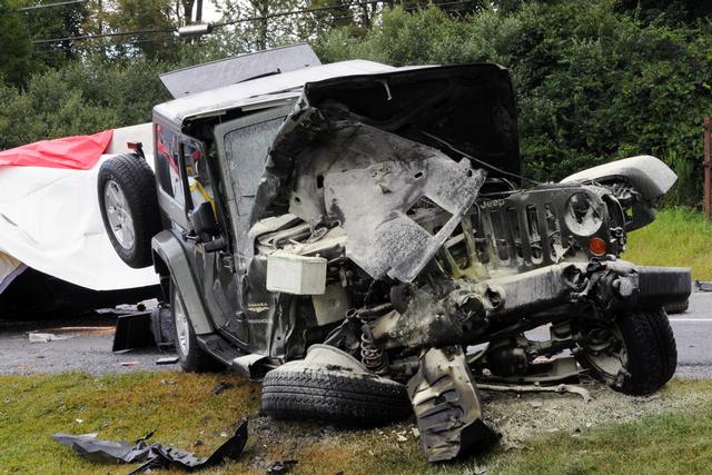 Head on collision.  Old York Road.