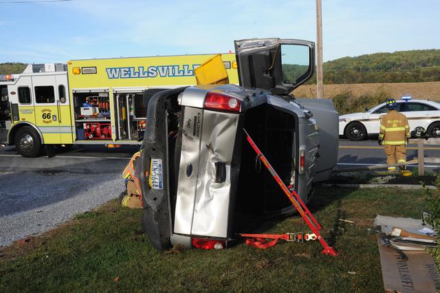 Wreck on 9400 block on Carlisle Road on Tuesday, Oct. 8.  photos by Curt Werner 