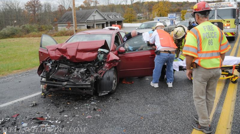 Crash 11/03/16, car into back of truck.  One to hospital. Photo by Curt Werner
