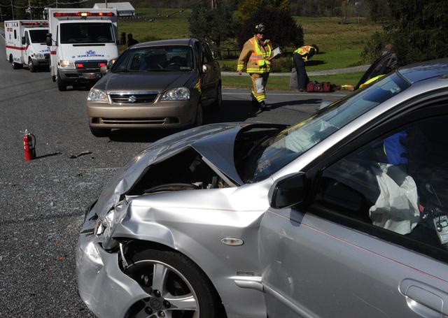 Crash on Old York and Lisburn Road on Oct. 12.  Photo by Curt Werner