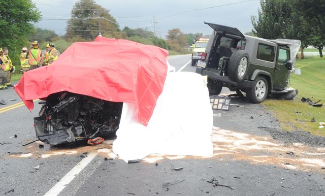 Head on collision.  Old York Road.