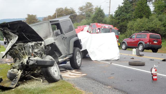 Head on collision.  Old York Road.