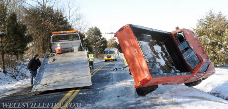 2/5/18 vehicle roll over on 9000 block of Carlisle Road, Warrington Township.  photo by curt werner