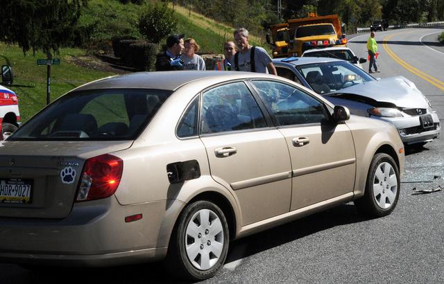 Crash on Old York and Lisburn Road on Oct. 12.  Photo by Curt Werner