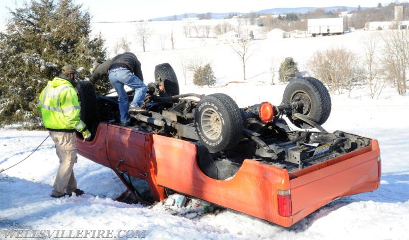 2/5/18 vehicle roll over on 9000 block of Carlisle Road, Warrington Township.  photo by curt werner