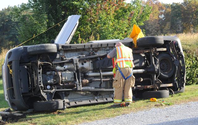 Wreck on 9400 block on Carlisle Road on Tuesday, Oct. 8.  photos by Curt Werner 