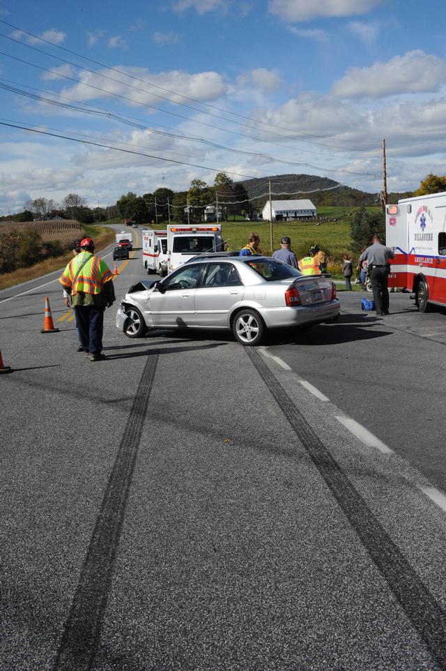 Crash on Old York and Lisburn Road on Oct. 12.  Photo by Curt Werner