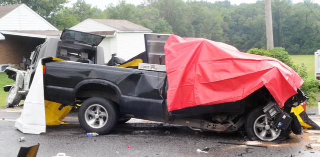 Head on collision.  Old York Road.