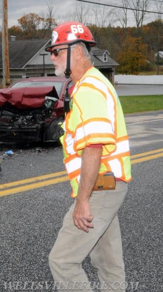 Crash 11/03/16, car into back of truck.  One to hospital. Photo by Curt Werner