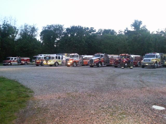 Water Supply Training with local fire companies. Companies participating: Wellsville, Fairview, Lisburn, Goldsboro, Strinestown, York Haven, Upper Allen, Lake Mead, Dover Boro, East Berlin. Photo by Jacob Albert.