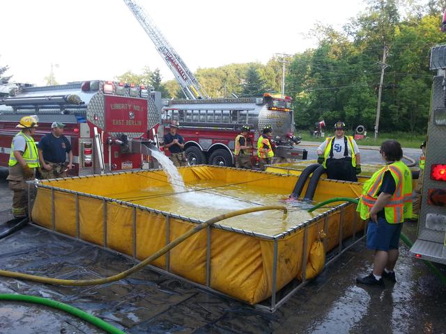 Water Supply Training with local fire companies. 
Companies participating: Wellsville, Fairview, Lisburn, Goldsboro, Strinestown, York Haven, Upper Allen, Lake Mead, Dover Boro, East Berlin.

Photo by Jacob Albert.