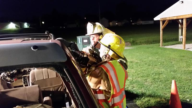 Vehicle extrication training.  Photo by J. Albert