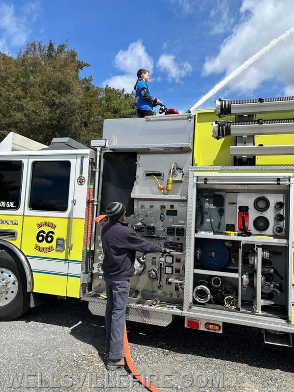 4/13/24 - Pump training at Pinchot. Getting the next generation excited about being a firefighter. Photo by Andrew Hood.