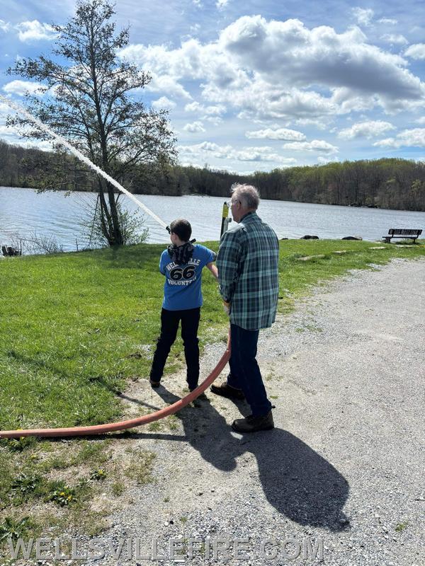 4/13/24 - Pump training at Pinchot. Getting the next generation excited about being a firefighter. Photo by Andrew Hood.