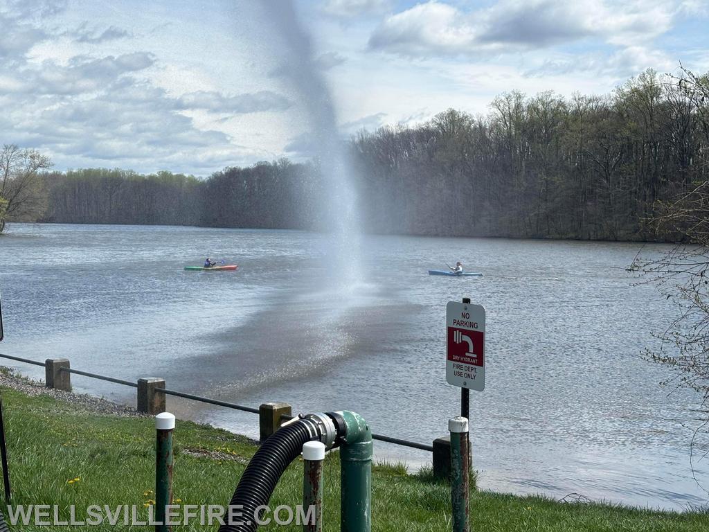 4/13/24 - Pump training at Pinchot. Getting the next generation excited about being a firefighter. Photo by Andrew Hood.