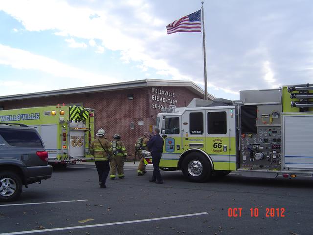 Fire Drill @ Wellsville Elementary for Fire Prevention Week 2012 - Photo by Stacy Shank