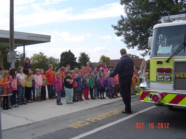 Fire Drill @ Wellsville Elementary for Fire Prevention Week 2012 - Photo by Stacy Shank